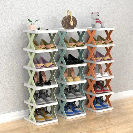 Imported 5 Layer Folding Shoe Rack Organizer with X Shape For Home