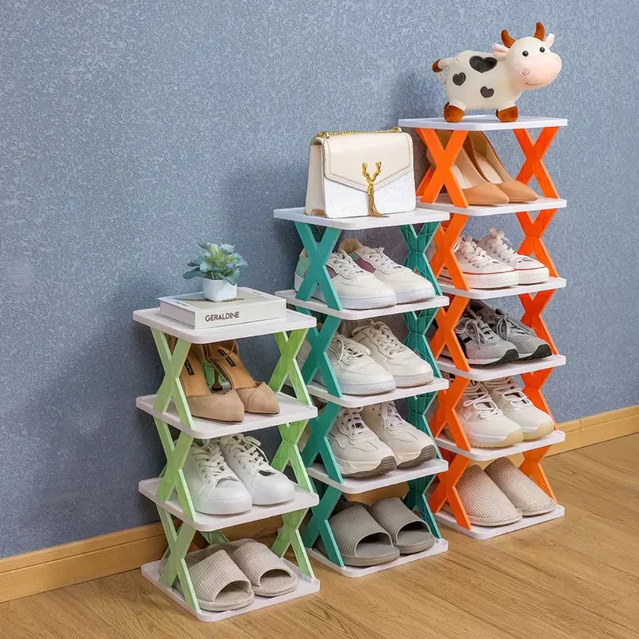Imported 5 Layer Folding Shoe Rack Organizer with X Shape For Home