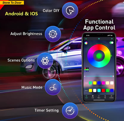 Car Interior RGB 48 LED Strip Lights