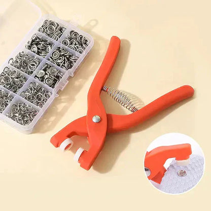 Metal Snap Button Set with Hand Pressure Plier Button Press Tool