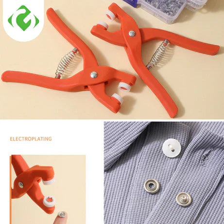 Metal Snap Button Set with Hand Pressure Plier Button Press Tool