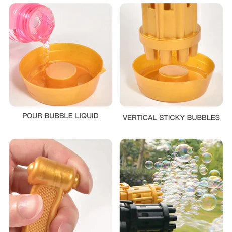 Automatic Gatling Bubble Gun For Kids | Pack of 2 Guns