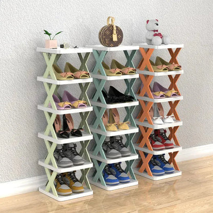 Imported 5 Layer Folding Shoe Rack Organizer with X Shape For Home